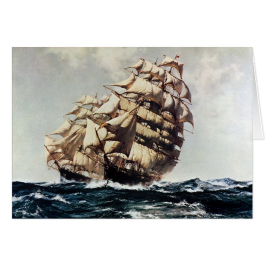 Transport vintage, Clipper Ships in Rough Seas (Devant Horizontal)