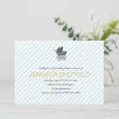 Transport Vintage - Invitation Baby shower-Garçon (Debout devant)