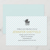 Transport Vintage - Invitation Baby shower-Garçon (Devant / Derrière)