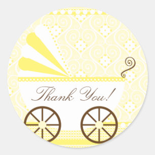 Transport vintageMerci Baby shower Sticker