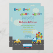 Transport Voiture 5x7 Anniversaire Fête Invitation (Devant / Derrière)