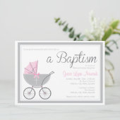 Transportage de bébé croisé | Invitation Baptême d (Debout devant)