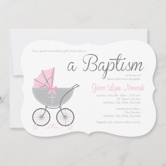Transportage de bébé croisé | Invitation Baptême d