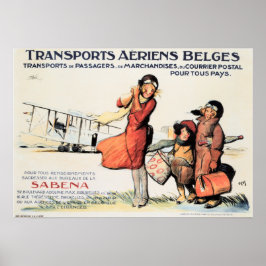Transportartikelen Aeriens Belges SABENA Old Trave Poster