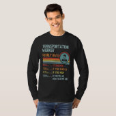 Transportation Worker Hourly Rate T-Shirt Retro Jo (Devant entier)