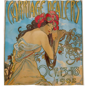 Transportdealers door Alphonse Mucha (1902) Douchegordijn