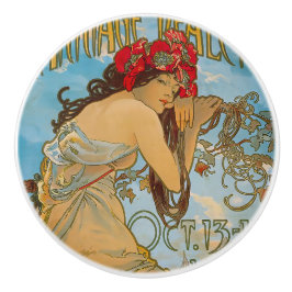 Transportdealers door Alphonse Mucha (1902) Keramische Knop