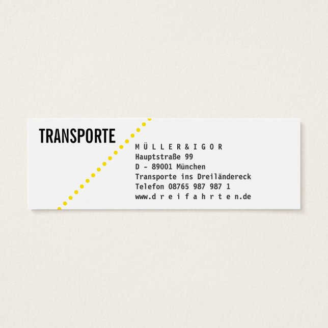 Transporte Mini Visitenkarten (Dos)