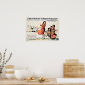 Transports Aeriens Belges SABENA Ancienne affiche  (Cuisine)