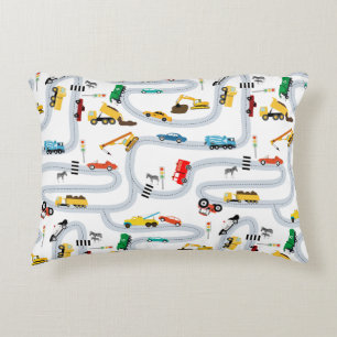 Transportvoertuigen Auto's Vrachtwagens Road Boys Accent Kussen