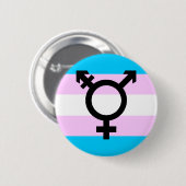 Transpride knop - met symbool ronde button 5,7 cm (Voorkant /achterkant)