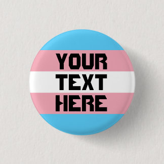 Transpride vlag met tekst ronde button 3,2 cm