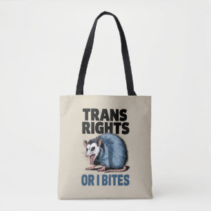 Transrechten of ik bijt homo grappig lgbtq trots draagtas
