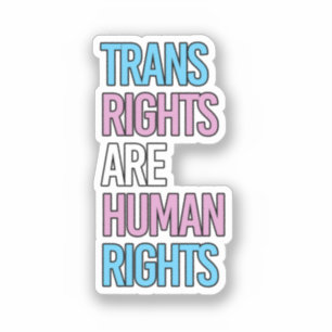 Transrechten zijn mensenrechten - trans kleuren bu sticker