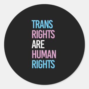 Transrechten zijn mensenrechten - trans kleuren ronde sticker