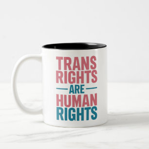 Transrechten zijn mensenrechten Transgender Pride Tweekleurige Koffiemok