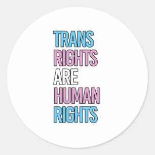 Transrechten zijn mensenrechten - transkleuren lic ronde sticker