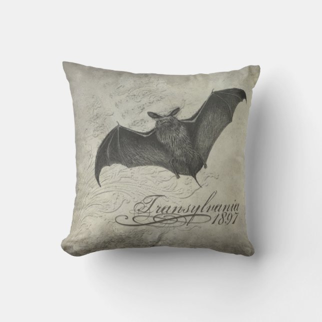 Transsylvanië 1897 Bat Collage Pillow Halloween Kussen (Voorkant)