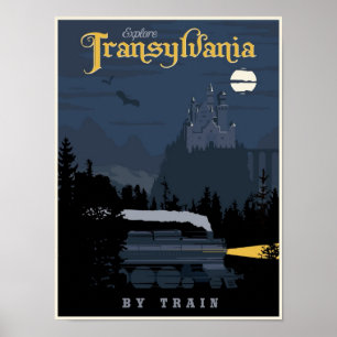 Transsylvanië door reisposter van de trein poster