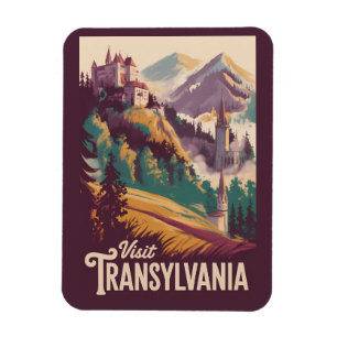 Transsylvanië Landschap Illustratie Reis Kunst Magneet