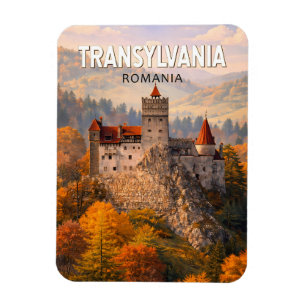 Transsylvanië Roemenië Illustratie Reis Kunst Vint Magneet
