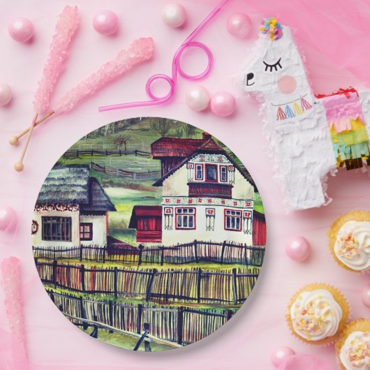 Transsylvanië, Roemenië, schilderachtig schildpad Papieren Bordje (Feest)