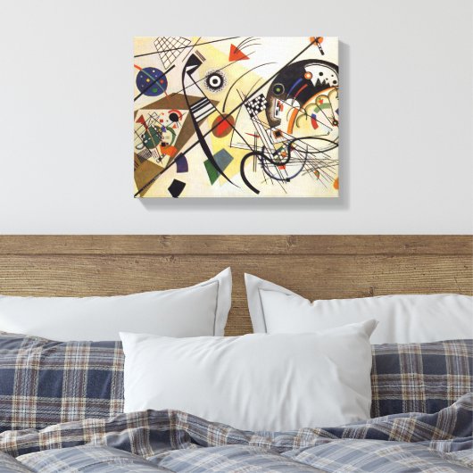 Transversale lijn canvas afdruk (Insitu (Slaapkamer))