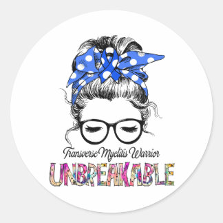 Transverse Myelitis Awareness Ribbon Support Gifts Ronde Sticker