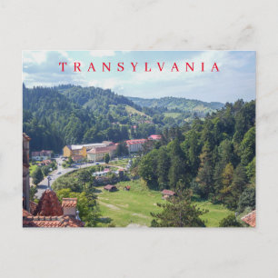 Transylvania Bran panoramisch uitzicht briefkaart