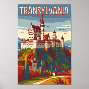 Transylvania Roemenië Vintage Beroemde Reisplaats Poster