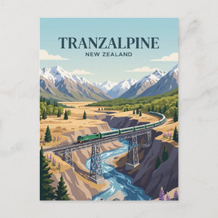 TranzAlpine (Zuidelijke Alpen) Nieuw-Zeeland Briefkaart