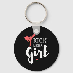 Trap als een karate meisje vecht sport cadeau sleutelhanger