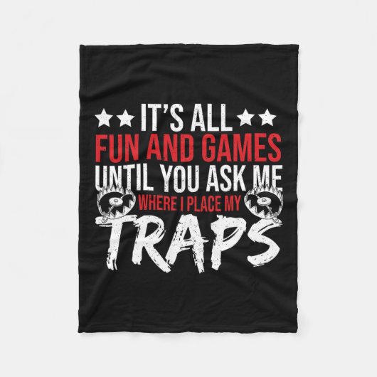 Trap Hunter Stuff Tools Trapping Gear Coyote Trapp Fleece Deken (Voorkant)