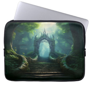 Trap naar de oude poort in Enchanted Forest Laptop Sleeve