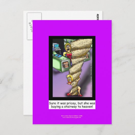 Trap naar Heaven Parody Cartoon op Briefkaart (Voorkant / Achterkant)