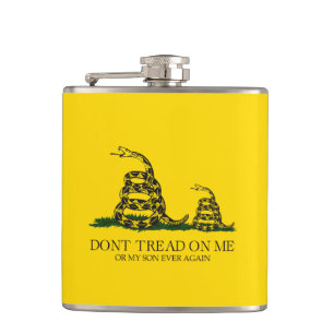 Trap niet op mij of mijn zoon Gadsden-vlag-meme Heupfles