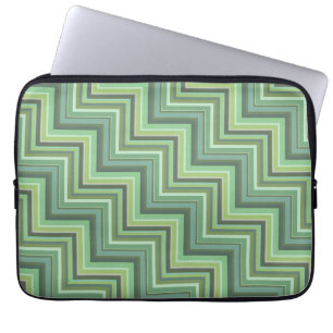 Trap-patroon van olijfgroene strepen laptop sleeve