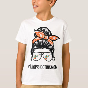 Trap Shooting Mam rommelige bun-haar bril T-shirt