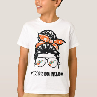 Trap Shooting Mam rommelige bun-haar bril T-shirt