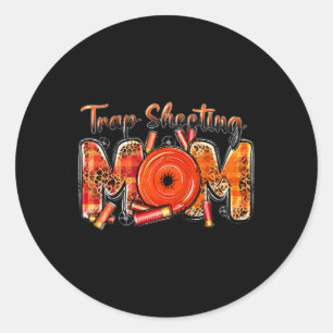 Trap Shooting Mom Western Leopard Moederdag Hun Ronde Sticker
