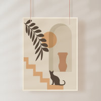 Trap Vaas Kat, Boho Abstract Geometrische Kunst