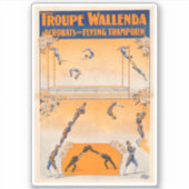 Trapeze, acrobaten en vliegende trampoline sticker (Voorkant)