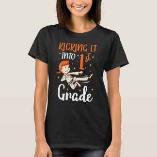 Trappe tikkelen eerste klas tae kwon do meisje kar t-shirt