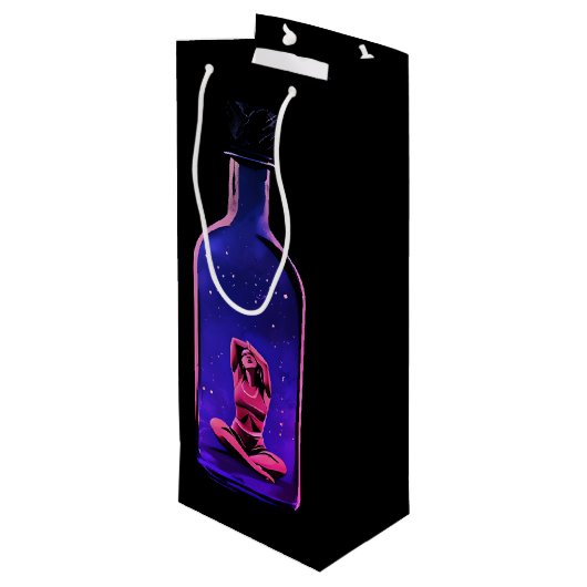 Trapped In Though in Verdant & Violet Shades Wijn Cadeautas (Achterkant Gekanteld)