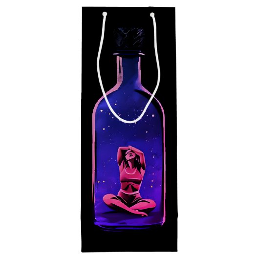 Trapped In Though in Verdant & Violet Shades Wijn Cadeautas (Achterkant)