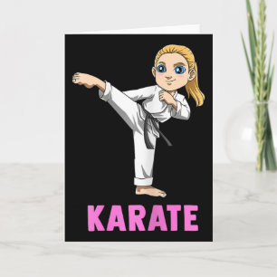 Trapper en slaan kind - Schattig karate meisje Kaart