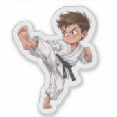 Trapperende Karate Student Sticker (Voorkant)