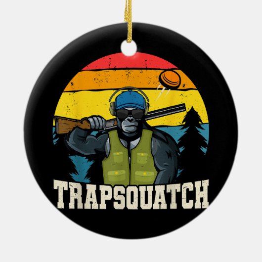 Trapsquatch Bigfoot Funny Clay Trap Schieten Manne Keramisch Ornament (Achterkant)
