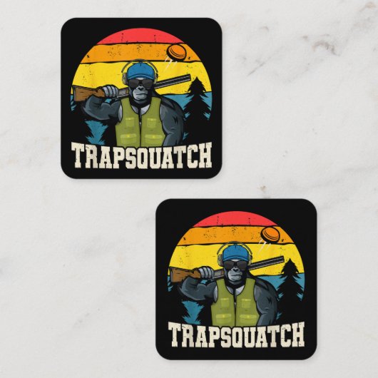 Trapsquatch Bigfoot Funny Clay Trap Schieten Manne Vierkante Visitekaartje (Voorkant / Achterkant)
