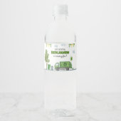 Trash Camion Birthday Étiquette de bouteille d'eau (Devant)